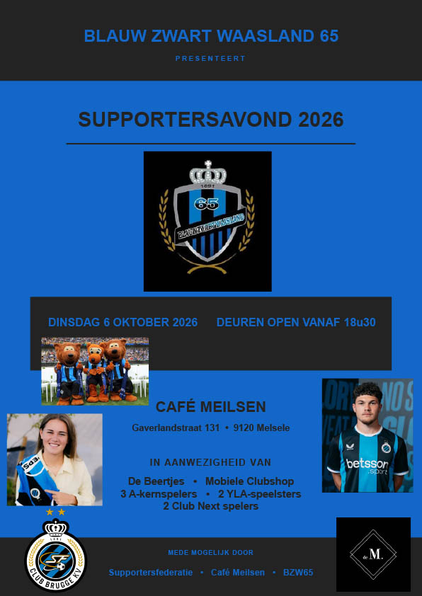 Supportersavond Blauw zwart Waasland